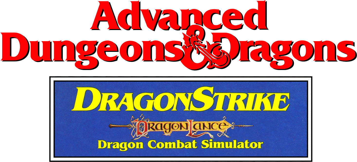Advanced Dungeons & Dragons Dragon Strike Dragon Lance Combat Simulator logo for Commodore 64